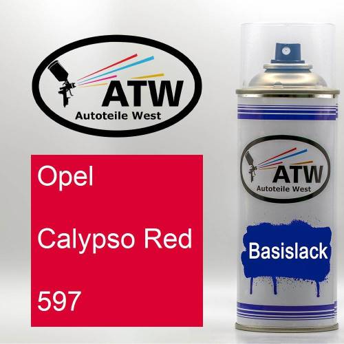 Opel, Calypso Red, 597: 400ml Sprühdose, von ATW Autoteile West.